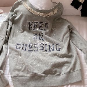 Guess sweatshirt with pearls gray size M/L top